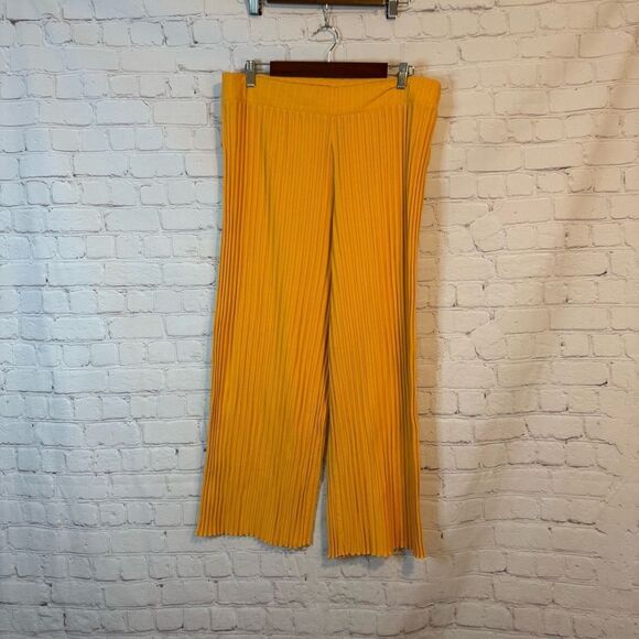 A New Day Vibrant Orange Ribbed Wide leg lounge pants - Picture 1 of 6